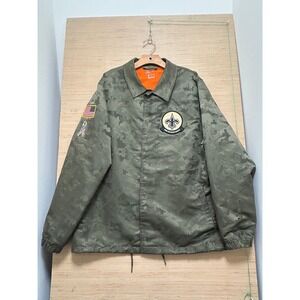 Nike New Orleans Saints NFL Onfield Apparel Camo Digital Jacket XL Orange Lining